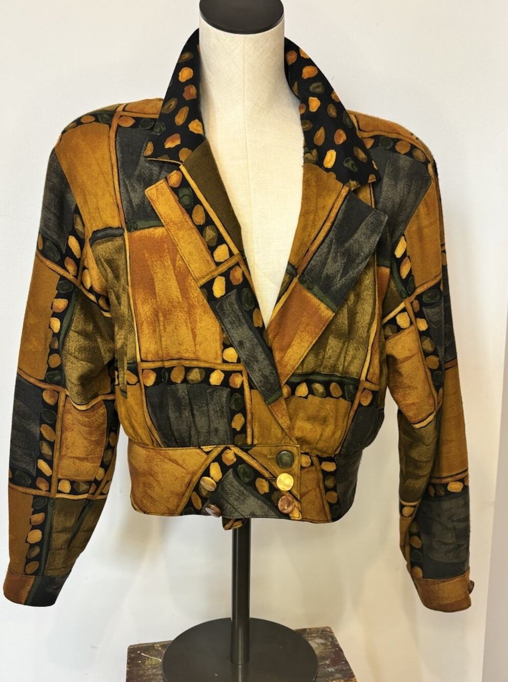 Platinum by Dorothy Schoelen Vintage Cropped Jacket Mod/art Style - Size Medium